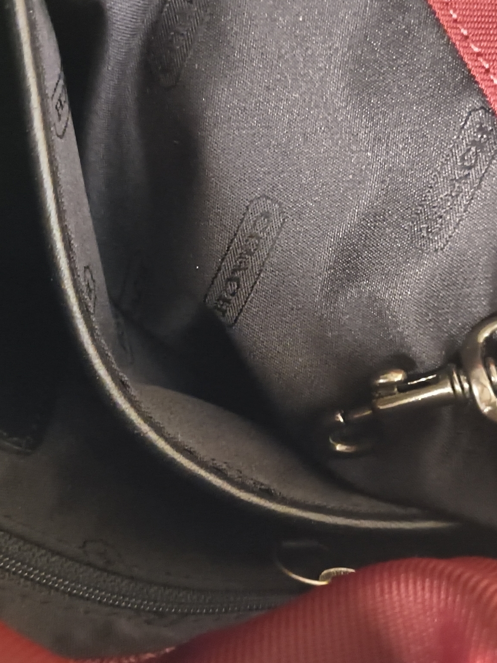 Authentic COACH Shoulder Bag - Maroon Nylon W/ Black Leather Trim - EUC - Picture 12 of 12